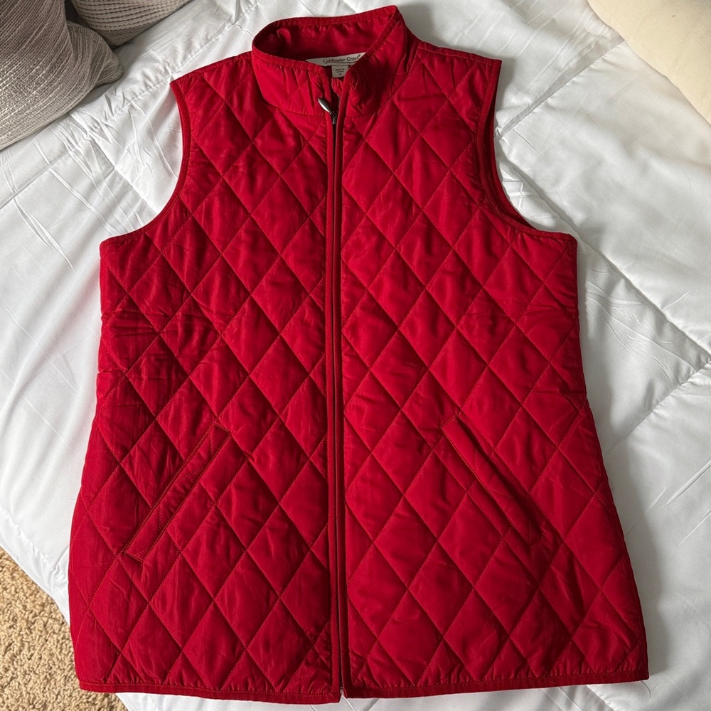 NWOT Red Quilted Vest